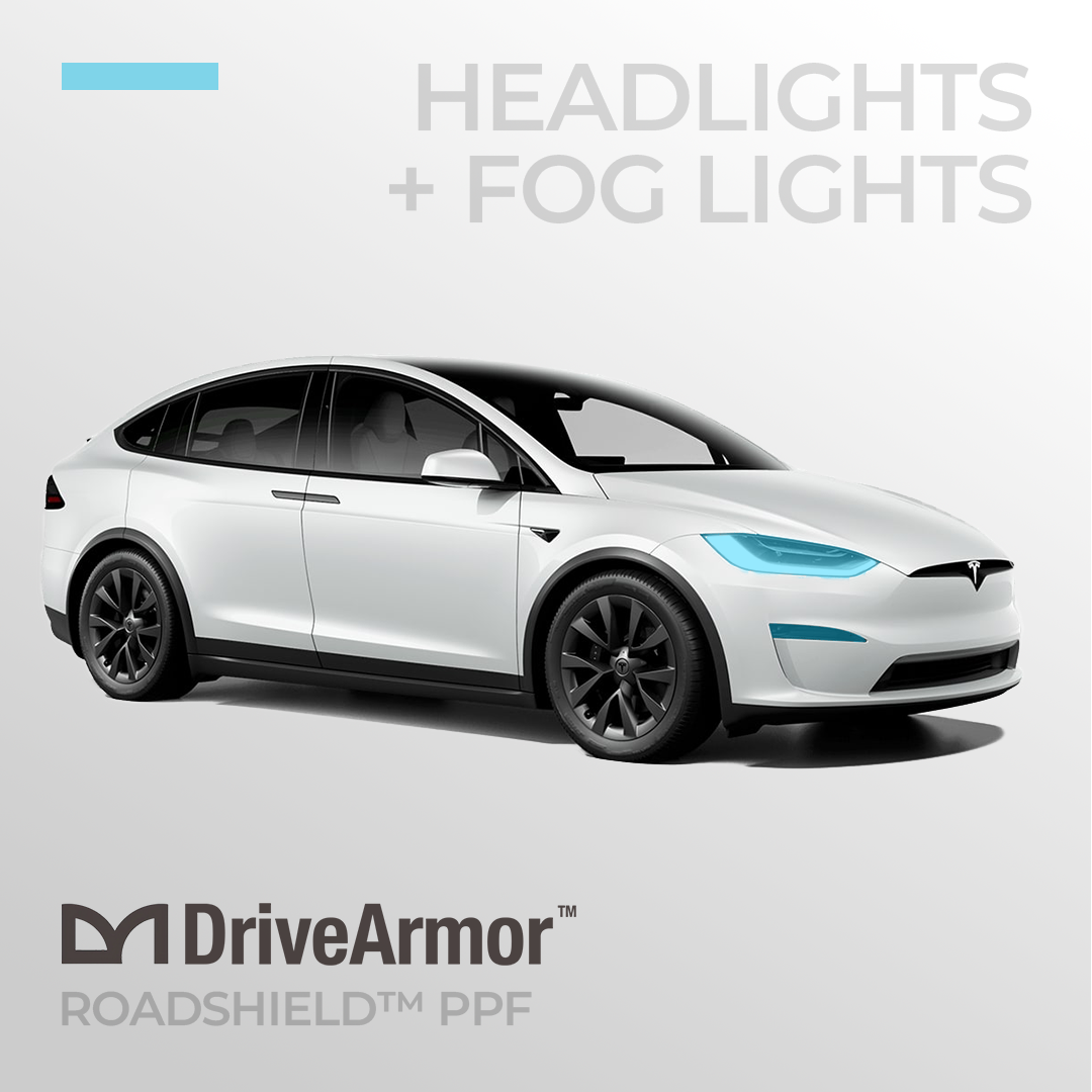 Headlights & Fog Lights: Tesla Model X RoadShield™ DIY Paint Protection Film Wrap