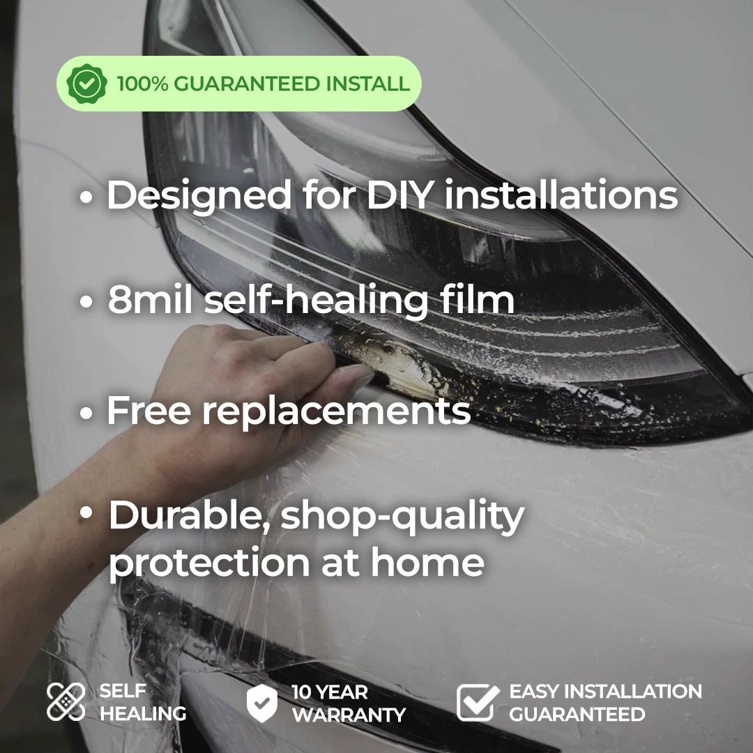 Headlights & Fog Lights: Tesla Model X RoadShield™ DIY Paint Protection Film Wrap